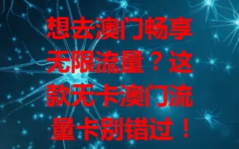 想去澳门畅享无限流量？这款无卡澳门流量卡别错过！无限流量随便刷，无卡设计超便捷，让你在澳门随时分享美景趣事，畅快享受网络乐趣，精彩难忘之旅等你开启！