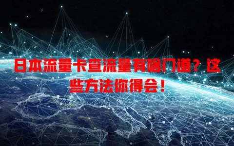 日本流量卡查流量有啥门道？这些方法你得会！
