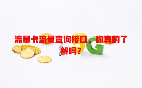 流量卡流量查询接口，你真的了解吗？