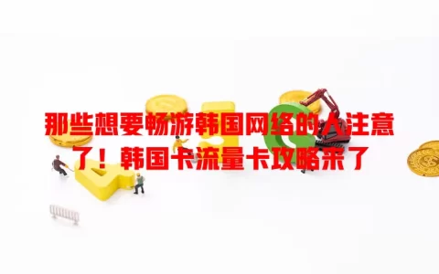那些想要畅游韩国网络的人注意了！韩国卡流量卡攻略来了
