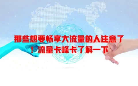 那些想要畅享大流量的人注意了！流量卡峰卡了解一下