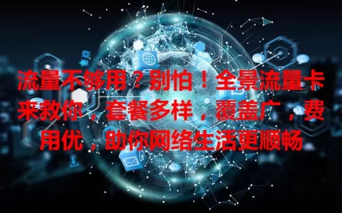 流量不够用？别怕！全景流量卡来救你，套餐多样，覆盖广，费用优，助你网络生活更顺畅