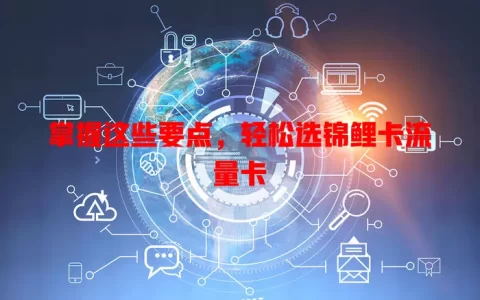 掌握这些要点，轻松选锦鲤卡流量卡
