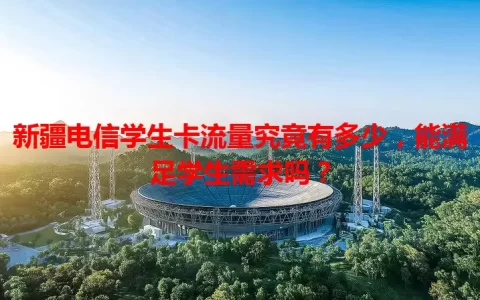 新疆电信学生卡流量究竟有多少，能满足学生需求吗？