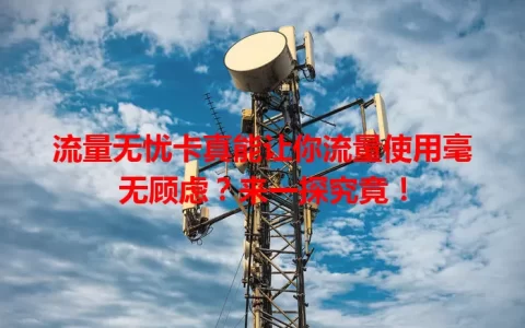流量无忧卡真能让你流量使用毫无顾虑？来一探究竟！