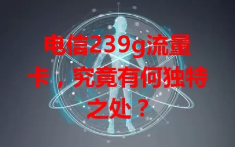 电信239g流量卡，究竟有何独特之处？