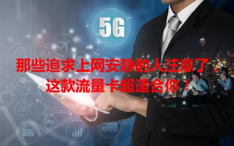 那些追求上网安静的人注意了，这款流量卡超适合你！