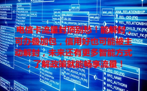 电信卡流量封顶别愁！能解封，可办叠加包，信用好也可能被主动解封，未来还有更多智能方式，了解政策就能畅享流量！