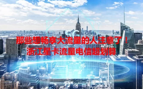 那些想畅享大流量的人注意了！浙江星卡流量电信超划算