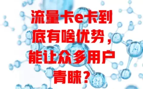 流量卡e卡到底有啥优势，能让众多用户青睐？