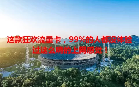 这款狂欢流量卡，99%的人都没体验过这么嗨的上网感觉！