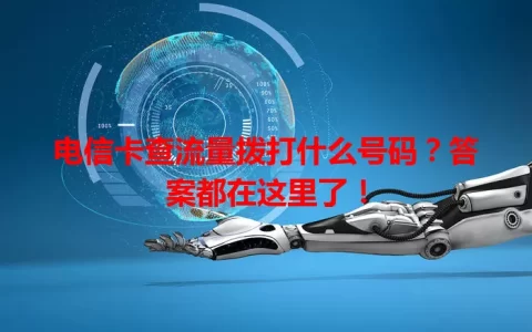 电信卡查流量拨打什么号码？答案都在这里了！
