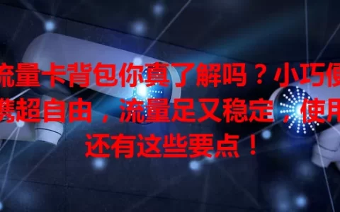 流量卡背包你真了解吗？小巧便携超自由，流量足又稳定，使用还有这些要点！