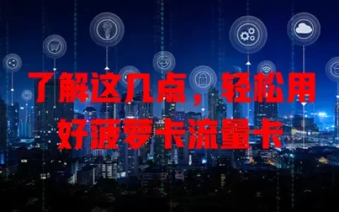 了解这几点，轻松用好菠萝卡流量卡