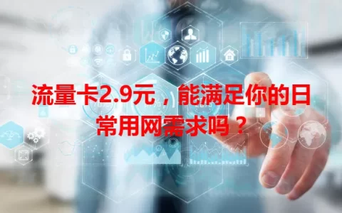 流量卡2.9元，能满足你的日常用网需求吗？