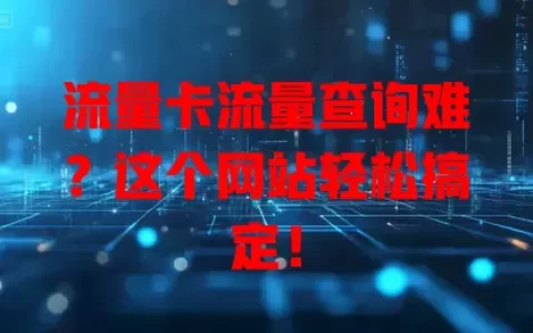 流量卡流量查询难？这个网站轻松搞定！