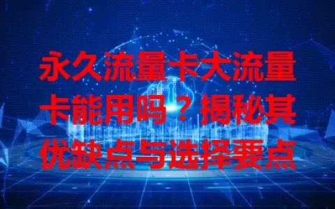 永久流量卡大流量卡能用吗？揭秘其优缺点与选择要点