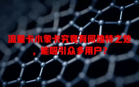 流量卡小象卡究竟有何独特之处，能吸引众多用户？