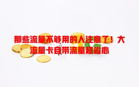 那些流量不够用的人注意了！大流量卡自带流量超省心