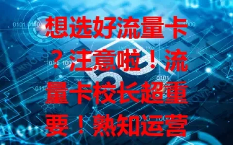 想选好流量卡？注意啦！流量卡校长超重要！熟知运营商及套餐，能避坑，还能依你需求推荐，让选卡更顺畅，轻松享高性价比流量卡！