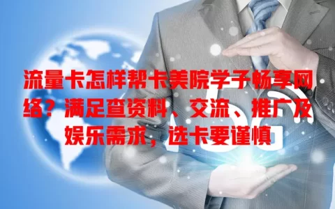 流量卡怎样帮卡美院学子畅享网络？满足查资料、交流、推广及娱乐需求，选卡要谨慎