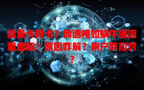 流量卡真卡？网速慢如蜗牛还流量虚标！原因咋解？用户咋应对？