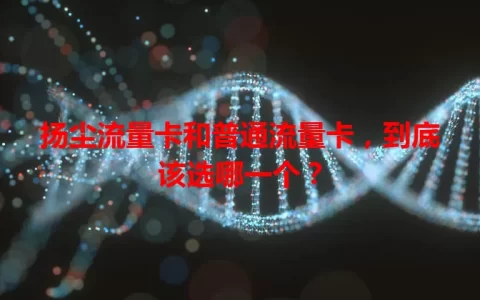 扬尘流量卡和普通流量卡，到底该选哪一个？