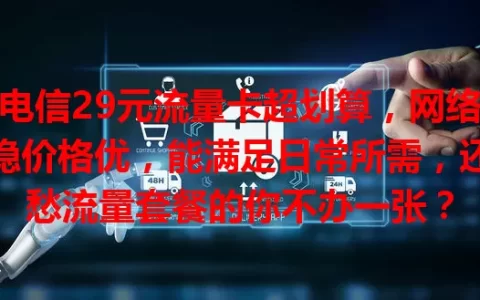 电信29元流量卡超划算，网络稳价格优，能满足日常所需，还愁流量套餐的你不办一张？