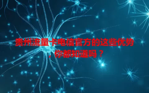 贵州流量卡电信官方的这些优势，你都知道吗？
