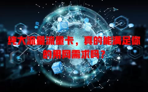 纯大流量流量卡，真的能满足你的用网需求吗？