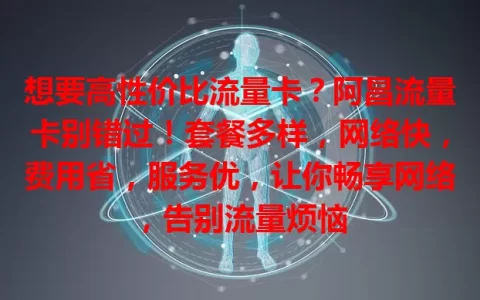 想要高性价比流量卡？阿昌流量卡别错过！套餐多样，网络快，费用省，服务优，让你畅享网络，告别流量烦恼