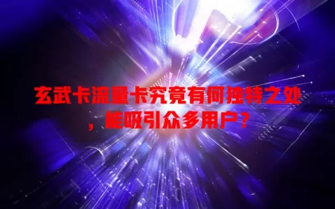 玄武卡流量卡究竟有何独特之处，能吸引众多用户？