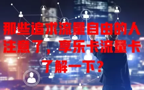 那些追求流量自由的人注意了，享乐卡流量卡了解一下？