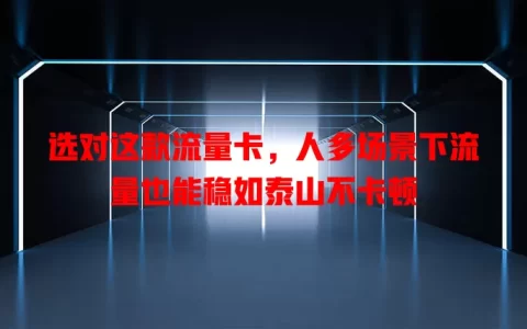 选对这款流量卡，人多场景下流量也能稳如泰山不卡顿