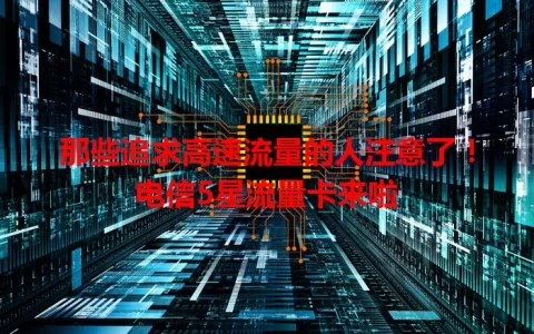 那些追求高速流量的人注意了！电信5星流量卡来啦