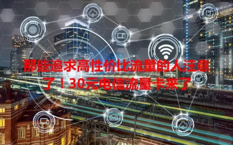那些追求高性价比流量的人注意了！30元电信流量卡来了