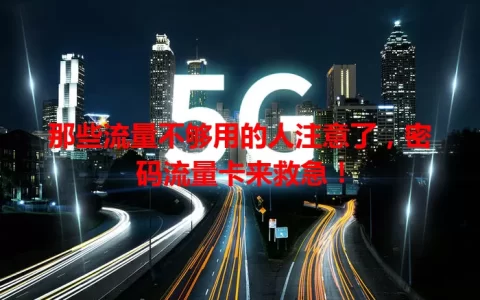 那些流量不够用的人注意了，密码流量卡来救急！