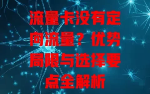流量卡没有定向流量？优势局限与选择要点全解析