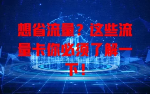 想省流量？这些流量卡你必须了解一下！