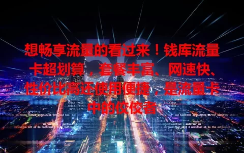 想畅享流量的看过来！钱库流量卡超划算，套餐丰富、网速快、性价比高还使用便捷，是流量卡中的佼佼者
