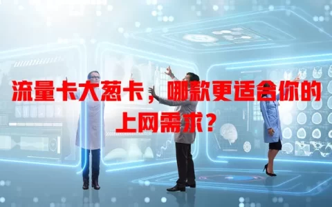 流量卡大葱卡，哪款更适合你的上网需求？