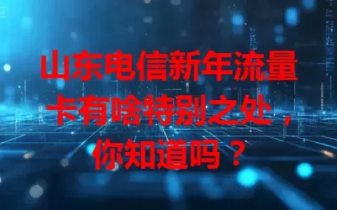 山东电信新年流量卡有啥特别之处，你知道吗？