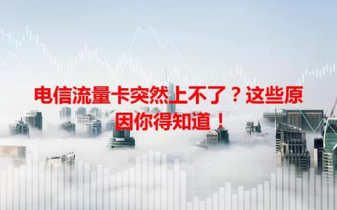 电信流量卡突然上不了？这些原因你得知道！