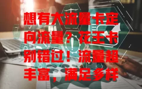 想有大流量卡定向流量？花王卡别错过！流量超丰富，满足多样需求，还有定向优势，让你畅享移动互联网，告别流量烦恼