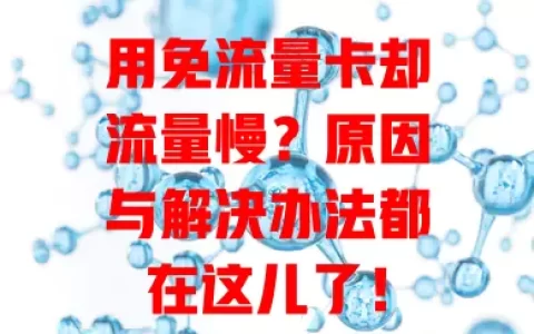 用免流量卡却流量慢？原因与解决办法都在这儿了！

数字化时代流量至关重要，选免流量卡本想畅快上网，却遇流量慢。信号强弱、设备性能都有影响，信号差时速度能慢50%以上。遇到流量慢别慌，检查设置、清缓存、换位置就能解决，告别困扰畅享流畅网络！