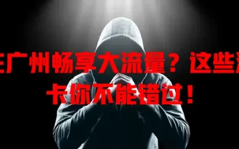 想在广州畅享大流量？这些流量卡你不能错过！