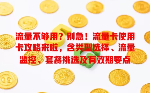 流量不够用？别急！流量卡使用卡攻略来啦，含类型选择、流量监控、套餐挑选及有效期要点