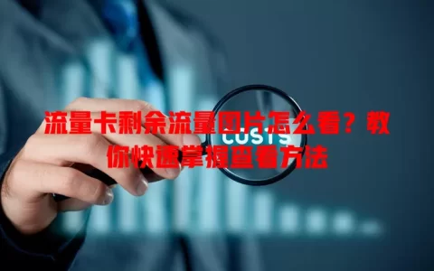 流量卡剩余流量图片怎么看？教你快速掌握查看方法