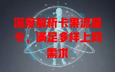 深度解析卡果流量卡，满足多样上网需求