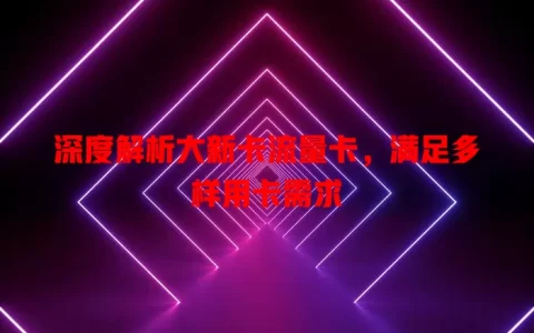 深度解析大新卡流量卡，满足多样用卡需求